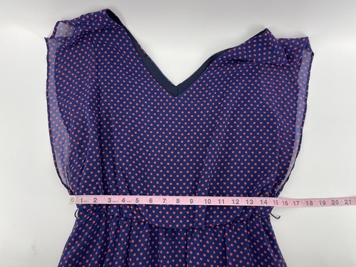 Marc New York Sleeveless V Neck Dress Womens Size Large Purple Polka Dots - Picture 9 of 12