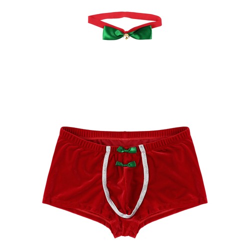 Sexy Herren Sexy Unterwäsche Boxershorts Weihnachten Weihnachtsmann T-Back Kostüm * - Bild 28 von 36