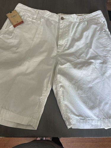 Tre Vero flache Chinoshorts vorne aus Baumwolle Canvas, Herrengröße 38 neu mit Etikett! Khaki Farbe