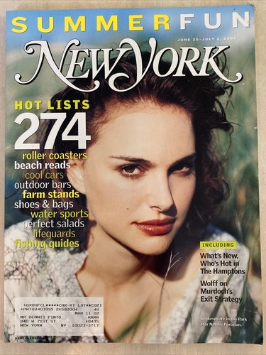 2001 June/July NEW YORK Magazine NATALIE PORTMAN Does Shakespeare In Park LikNew - Foto 1 di 2