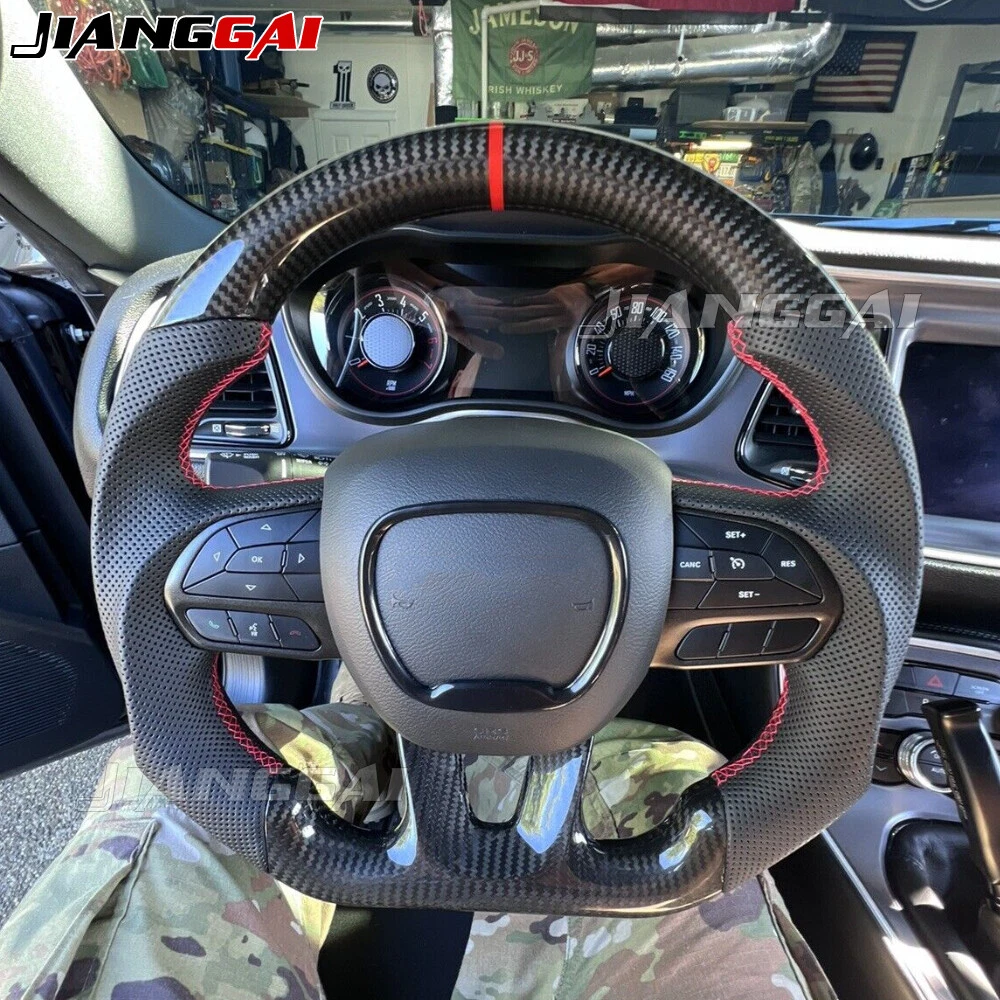 Carbon Fiber Steering Wheel for Dodge Challenger Hellcat SRT Jeep