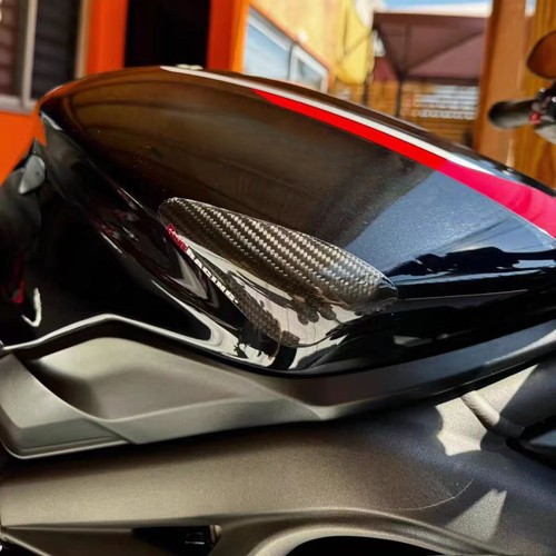Carbon Fiber Tank Sliders Protection Cover For Triumph Street Triple 765 S/R/RS - Foto 3 di 8
