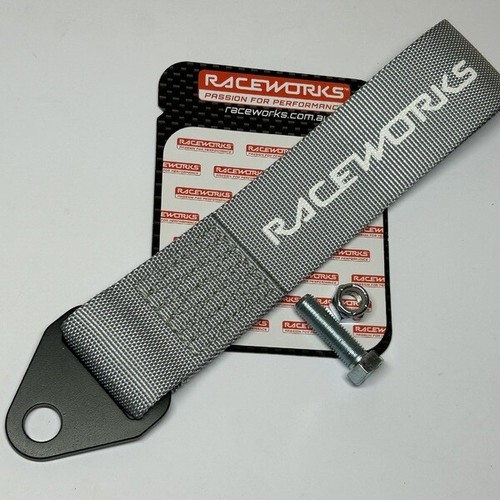 Silver 250 mm tow recovery strap CAMS race compliant Raceworks VPR-021SR - Picture 2 of 4
