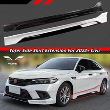 For 2022-25 Honda Civic 11th Yofer White Pearl Black 2 Tone Side Skirt Extension