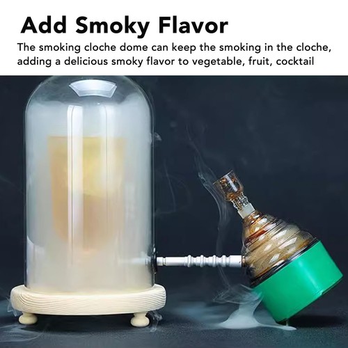 Smoking Cloche Dome Cover Lid For Food Drinks Acrylic Transparent Cocktail FF - Picture 18 of 33
