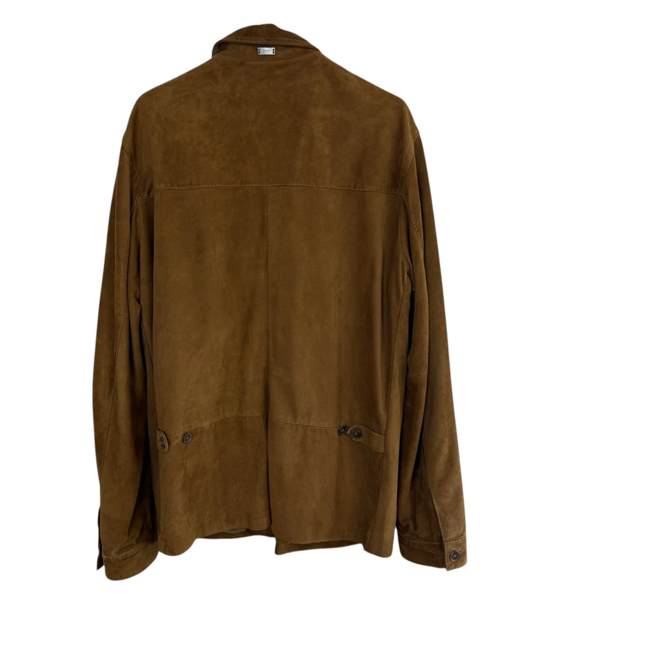 Hugo Boss Suede Men's Jacket Size 44R, XL Brown 100%  Goatskin EUC - Image 2 of 4