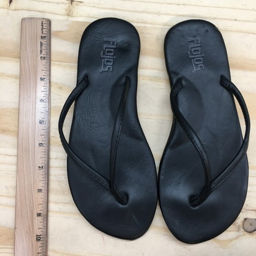 Flojos Sandals Womens 6.5 Flip Flop Thong Black Toe Post Slip On Casual Flats - Picture 6 of 15