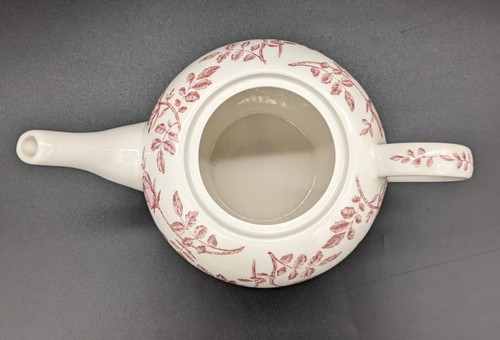 Churchill Antique Rose Pink Teapot With Lid England Flowers Floral White - Picture 8 of 10