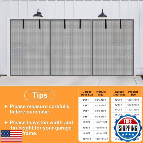 LIAMST Privacy Garage Door Screen Blackout for 2 Car Garage-16X9FT Privacy Si - Picture 2 of 5