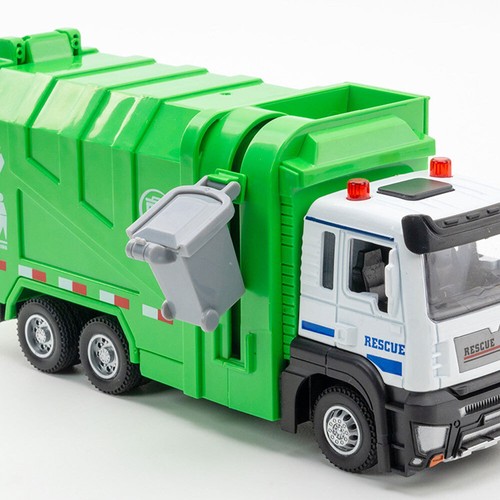 1:50 Garbage Truck Toy Trash Truck Model Car Diecast Kids Toy Cars Sound Light - Picture 9 of 12