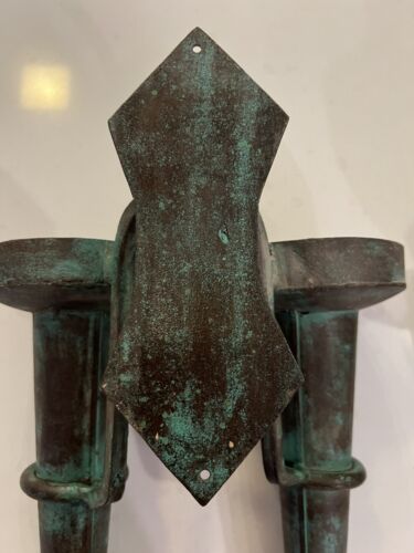 Vtg Wall Sconce Pair Taper Candle Holder Made In India - Picture 3 of 12