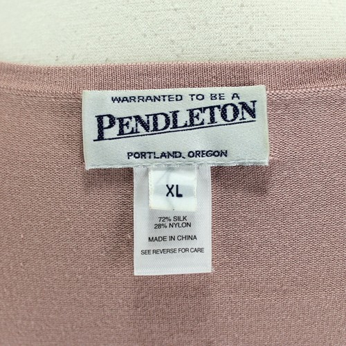Suéter de punto Pendleton mezcla de seda para mujer talla XL rosa manga 3/4 pulóver - Imagen 7 de 7