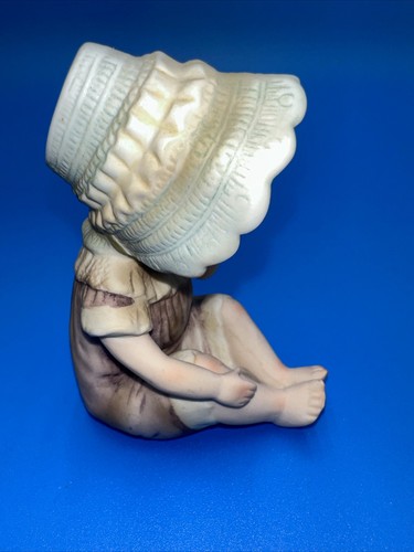 Vintage 60er Mid Century Porzellan Biskuit Klavier Baby mit Haube signiert #6682 - Bild 9 von 22