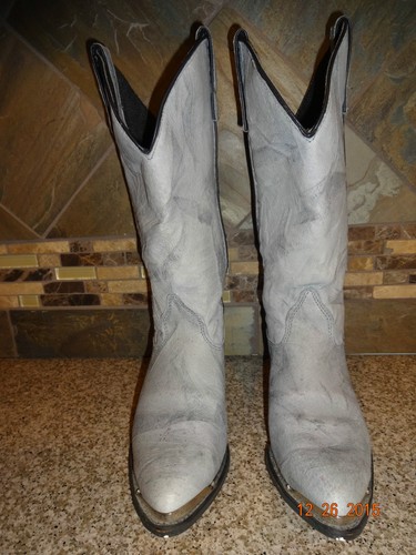 Womens L382 CAPEZIO Sz 5.5M Gray Cowboy Boots Silver Tips - REALLY GREAT - Picture 2 of 5