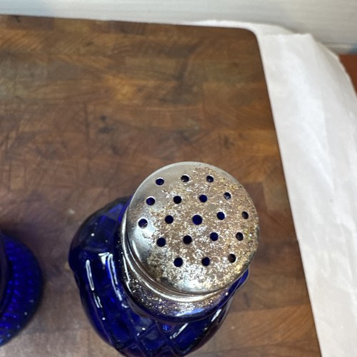 Vintage Imperial Cobalt Blue Man and Woman Salt and Pepper Shakers - Picture 7 of 12