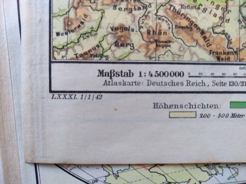 Libro Original Vintage Península Pirineos España Impresión Mapa Atlas Alemán 1942 - Imagen 5 de 6