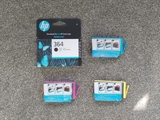 HP 364 BLACK CYAN MAGENTA YELLOW, INK CARTRIDGES SET. DATES 2018 & 2024, NEW