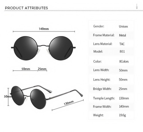 Women 8 Color Lens Retro Round Sunglasses Lightweight UV400 Vintage Hippie Style - Picture 85 of 117