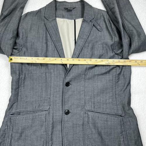 Armani Exchange Mens Suit Jacket Gray Cotton Single Breasted Large - Picture 6 of 18