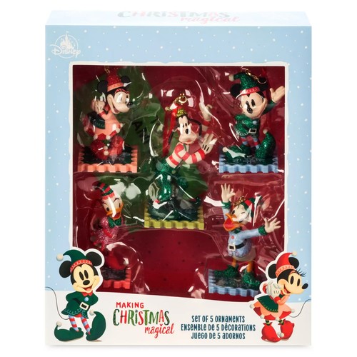 Disney Parks Making Christmas Magical Sketchbook Ornaments Set of 5 NIB - Picture 1 of 4