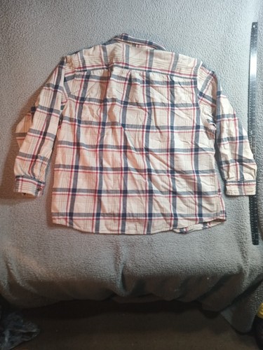 Outdoor Life Button Down Shirt Mens Tag Size 3XL Long Sleeve Blue & Beige Plaid - Picture 9 of 13