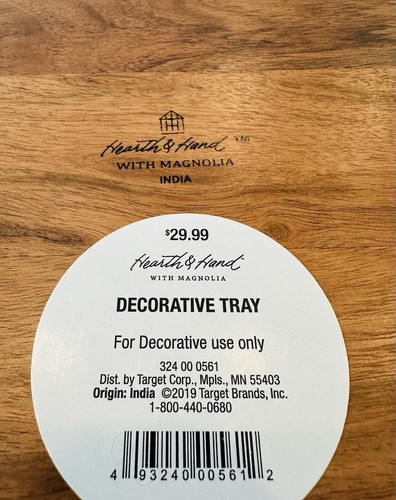 Hearth & Hand WOOD METAL TRAY Iron Handles FARMHOUSE STYLE DECOR Target MAGNOLIA - Picture 5 of 8