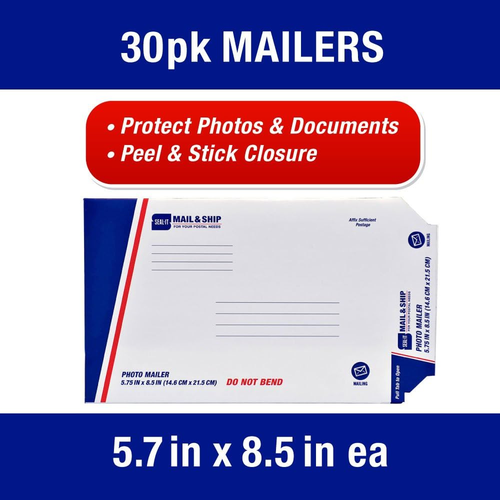 Mail & Ship Chipboard Photo/Document Mailer, 5.7 Inches X 8.5 Inches, Pack of 30 - Picture 3 of 12