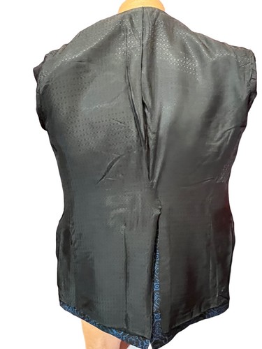 Mens Vtg 60s BLUE BROCADE Tuxedo Jacket PROM 39 R RUDOFKER Dinner Coat After Six - Picture 12 of 12
