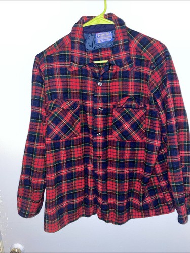 Pendleton Pure Wool Plaid Multicolor Boy’s Vintage Flannel Shirt XL Q - Picture 1 of 11