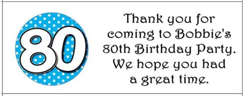 Personalised stickers anniversary or birthday party bags/cake labels No.80 - Picture 21 of 27