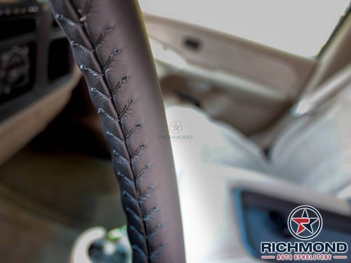00-02 Chevy Tahoe Suburban - Cubierta de volante de cuero negro con aguja e hilo - Imagen 10 de 12