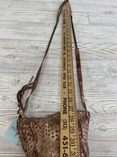 HOBO Bags Woven Leather Bucket Crossbody Bag in Wheat #WL-6540 NWT /roh - Picture 6 of 13