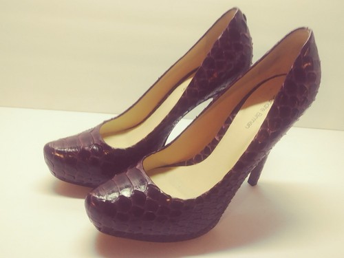 Alexandre Birman Burgunderrot Klassisch Spitz Zulaufend Python Pumps High Heels 7 Plateau - Bild 8 von 12