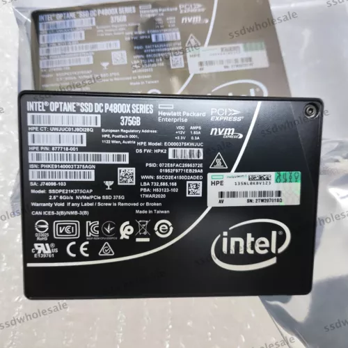 Intel Optane DC P4800X Series 375GB SSD PCIe NVMe U.2 NVME Solid State Drive