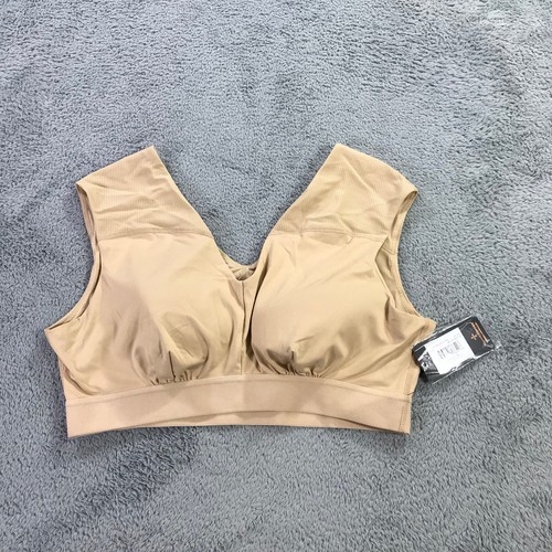 Tommie Copper Shoulder Support Bra Womens 3XL XXXL Pullover Top beige Tan - Picture 2 of 11
