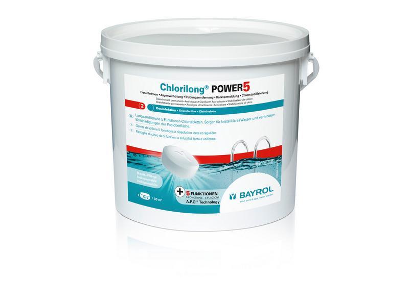 BAYROL CHLORILONG POWER 5 - 5 KG barra multifunción cloro tabletas 200 g pestañas