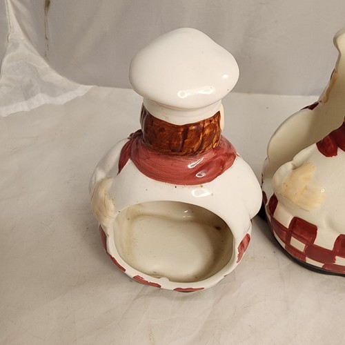 #7603 ALCO Fat Chef Set Salt & Pepper no stopper, Napkin holder , sponge holder - Picture 6 of 8