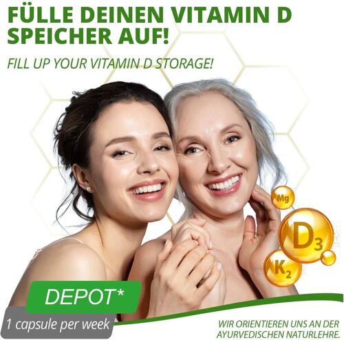 Vitamin D3 (7000 I.E) + K2 MK7 (200mcg) + Magnesium, vegan, 90Stk. - Bild 3 von 8