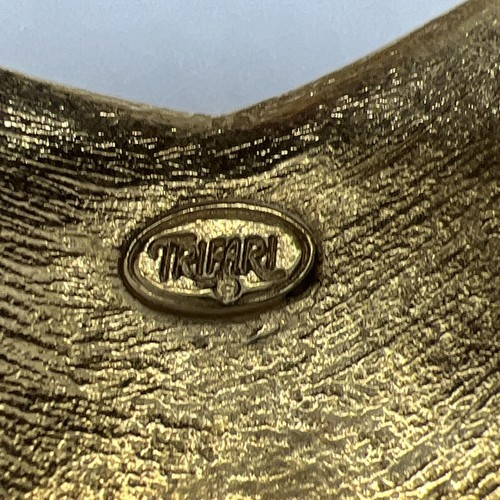 Vintage Trifari Enamel/Gold Omega Chain Necklace + C.Mient Pierced Earrings Lot - Picture 5 of 9