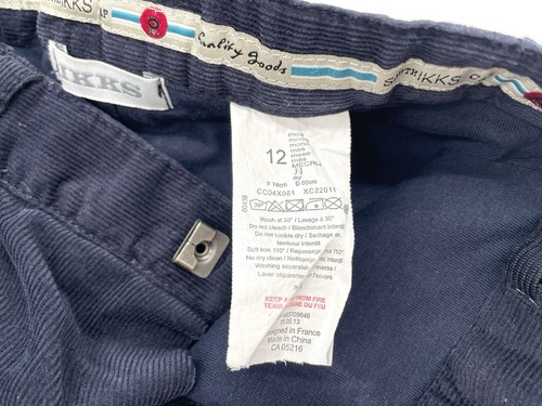GUC Ikks Lined Fine Wale Corduroy Pants in Navy Blue 12M - Picture 11 of 14