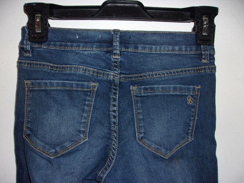 Jessica Simpson Cherish Cropped Flare Blue Jeans Girls Size 10 Aztec Frayed Hem - Picture 4 of 5