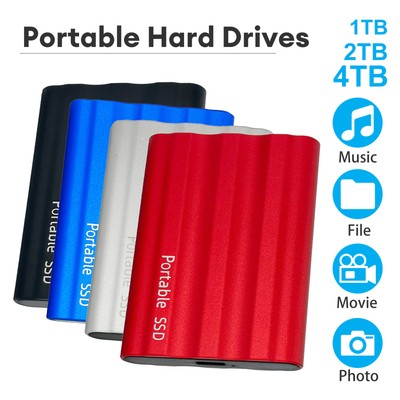 1/2/4TB External Hard Disk Drive Ultra-Fast File Transfer Lightweight Universal