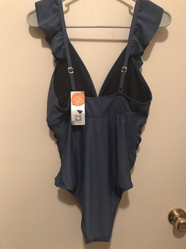 Swimsuit One Piece SZ LG Tummy Control Bathing Suit Charmo Women's V-Neck NWT - Picture 3 of 6