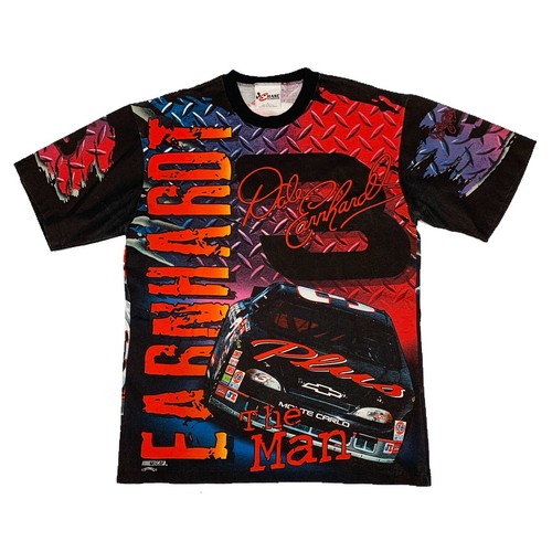 Vtg NWOT Rare NASCAR #3 Dale Earnhardt Big All Over Print T Shirt. Mens Large.