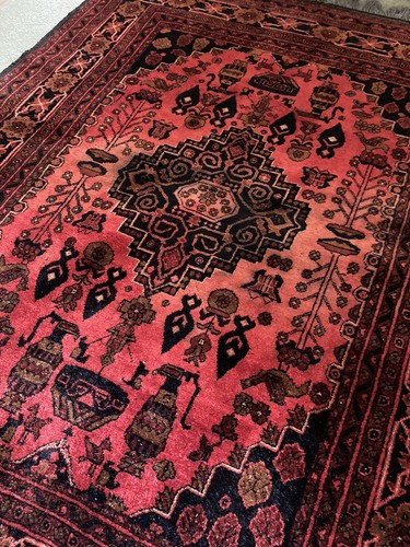 Rug Wool Entrance Afghan Khal Mohammadi Red Black Brown Tones Vintage Handmade - Picture 7 of 11