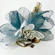 Flower Hair Claw Clip Blue, Butterfly Chain for Women Girls Wedding Gift