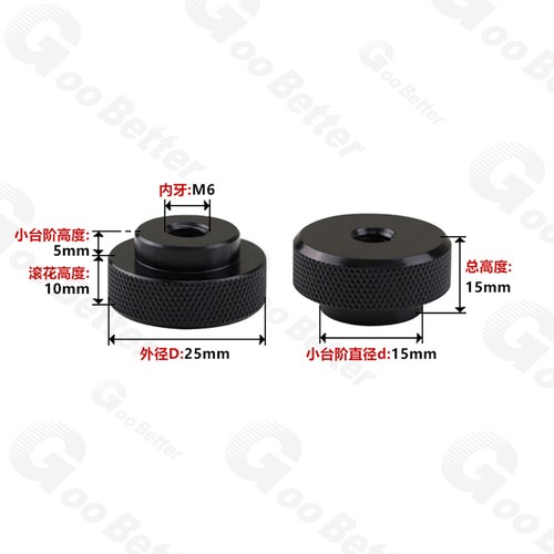 M8 M10 M5 M6Knurled Thumb Nuts Aluminium Alloy Through Hole Hand Step Knobs Nut - Picture 14 of 34