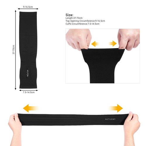6 Pairs Black Arm Sleeves for Men Women UPF50+ UV Protection Cooling Sun Slee... - Picture 5 of 7
