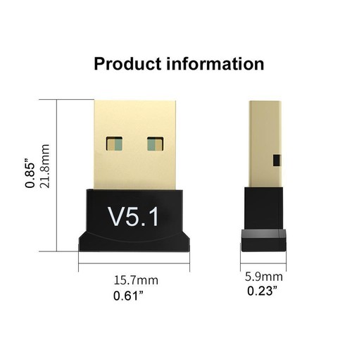 USB 2.0 Wireless Bluetooth 5.1 Adapter Dongle Transmitter For PC Laptop V9X4 - Picture 10 of 11