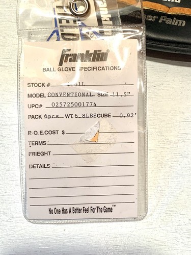 Franklin Field Master 4661L Baseball Glove 11 1/2”. With Tags. Durabond Leather. - Picture 7 of 9